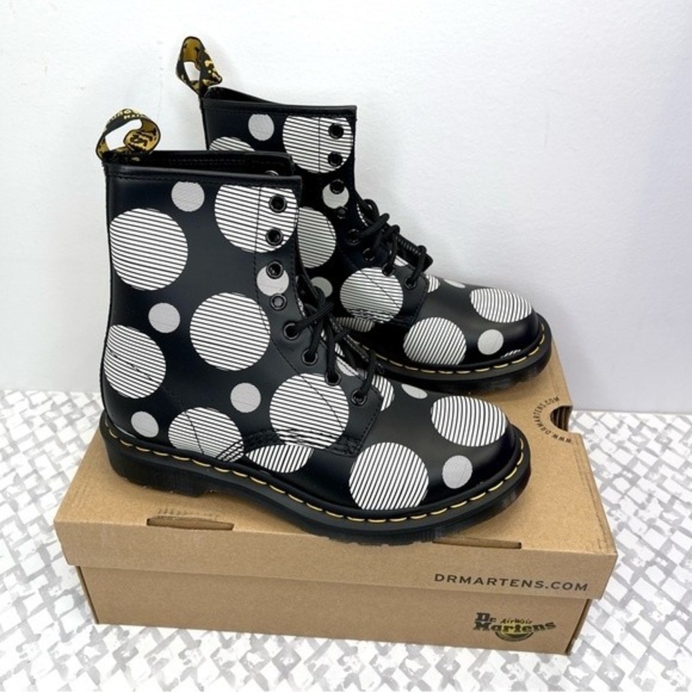 Dr. Martens 1460 Polka Dot Smooth Leather Lace Up Boots, EU 39, US 8 - Picture 3 of 10